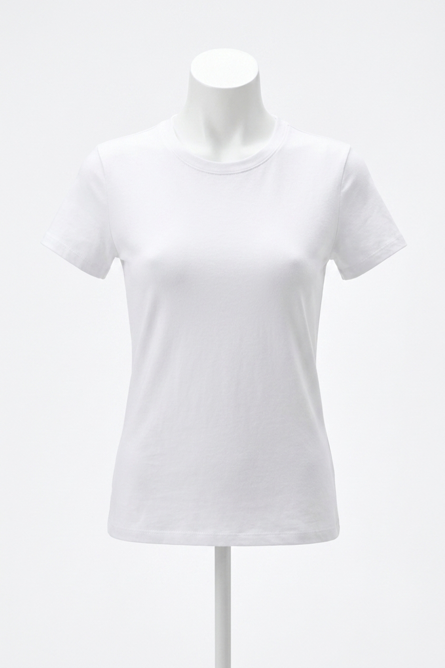 NEW TRIBAL fitted stretch crew tshirt in white